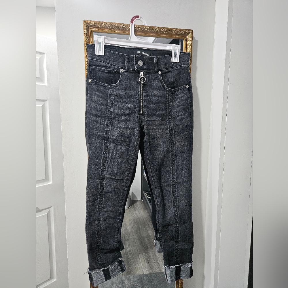 Express Women's Dark Gray Ankle Jeans